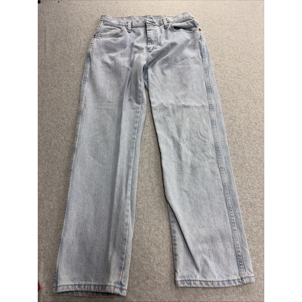 Wrangler Cowboy Cut Men's Bootcut Jeans Light Wash Blue Denim Slim Fit 32x30